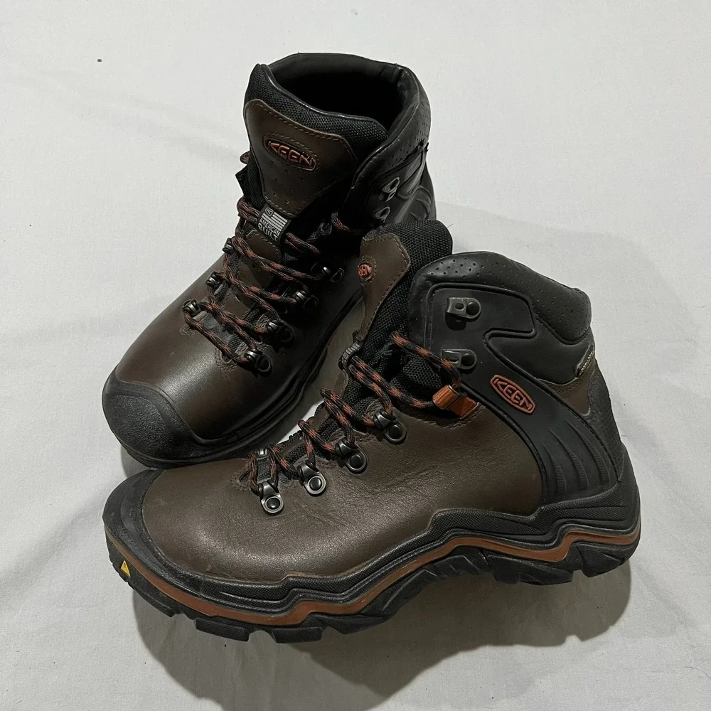 Keen Liberty Ridge Mens Brown Waterproof Full-Grain Leather Hiking Work Boots 10